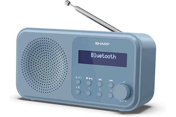 SHARP DR-P420 (BL) Radio numérique Portable Tokyo (Dab/Dab+/FM avec RDS, Bluetooth, USB ou Piles) Bleu