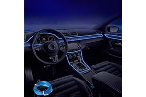 KWOXET LED Voiture Interieur, USB EL Wire Auto 5m/16.4ft Eclairage d'ambiance 5v Eclairage Intérieur LED de Voiture,Convient pour Les Interstices du Ableau de Bord (Bleu)