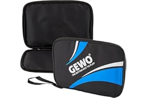 ‎GEWO GEWO Einzelhülle Master - Robuste Tischtennisschläger-Hülle für einen Schläger - Nylon Tischtennis-Tasche mit gepolstertem Schlägerfach - Rundum-Schlägerschutz mit Trageschlaufe, 32cm