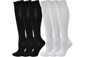 Kuzimua 6 Paia di Calze a Compressione Graduata per Uomo E Donna, per Sport, Running, Corsa, Escursioni, Ciclismo, Giri in Bici, Sportive, Gravidanza, Viaggi in Aereo