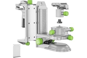 HUEPAR PRO HueparPro Fine-tuning Bracket Laser Level Adapter for 360 Spin, Forward/Backward Left/Right up/down Micro Adjustments, to Accurately Align the Laser to the Markers, with Magnetic Bracket and Back Clip