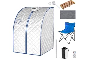 COSTWAY 3L miniångbastu med förstänkningsfunktion, hemmabastu med fjärrkontroll, värmekabin med justerbar timer och temperatur, sittbastu inklusive tillbehör, bastukabin 78 x 87 x 101 cm