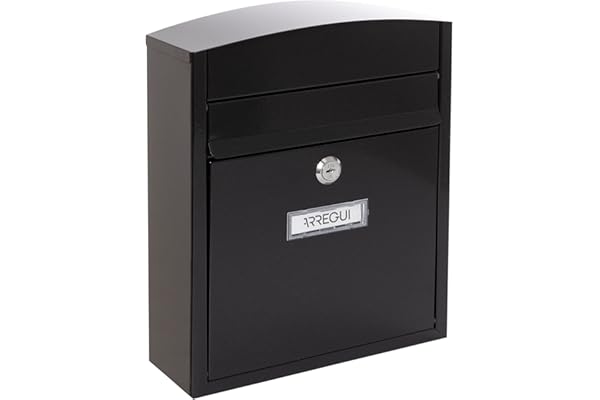 ARREGUI Compact E5734 Boîte aux Lettres en Acier | Taille S (Courrier Format A5) | Boîte aux Lettres Extérieure Individuelle | Boîte aux Lettres Murale | Anti-Pluie| Facile à Installer | Noir