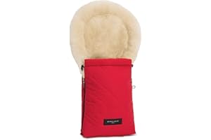 Sacco OSLO per carrozzina in pelle di agnello medicale naturale di WERNER CHRIST BABY – adatto anche per marsupi, seggiolini e passeggini (78 cm x 33 cm) – in peperoncino rosso