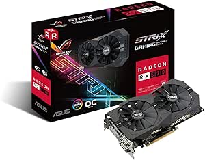 ASUS AMD ROG-STRIX-RX570-O4G-GAMING 4 GB GDDR5 256-Bit Memory DVI/DP/HDMI PCI Express 3 Graphics Card - Black