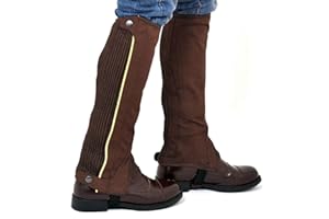 Riders Trend Amara Damen Chaps, kniehoch, schlicht, Velourslederimitat