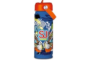 THECARTOONWORLD Borraccia Termica 500 ml con Cannuccia Sj Gang/SEVEN (Skate)