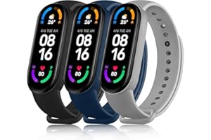 YISICA [3 Pack]Opaski sportowe dla Xiaomi Mi Band 5,Xiaomi Mi Band 6, miękkie silikonowe paski zamienne dla Xiaomi Mi Band 5,6 Kobiety Mężczyźni