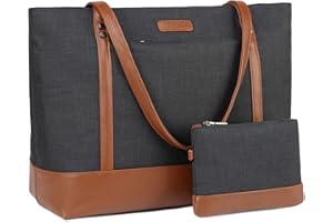 VASCHY Torba na laptopa dla kobiet, wodoodporna torba na ramię pasuje do 15,6-calowego laptopa duża damska torba na ramię z wieloma kieszeniami, torba na ramię dla nauczyciela, odpowiednia do biura,