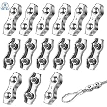 12 Clips Serre-câbles M4 En Acier Inoxydable 304 - Pour Cordes, Câbles, Jardin, Camping, Bricolage