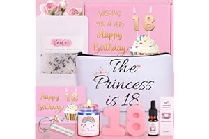 BAICAI 18th Birthday Pamper Gifts for Girl Hamper, Happy 18th Birthday Gift Box for Her Female Spa Bath Set 18th Birthday Presents Gifts Ideas for 18 Year Old Women Best Friend Sister Daughter Niece Bestie