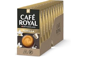 ‎CAFÉ ROYAL Café Royal, Vanilla Flavoured Kaffee, 100 Nespresso (R) kompatible Kapseln, 80 Prozent recycled Aluminium, Rainforest Alliance zertifiziert, 100 Prozent Arabica Kaffee, aromatisiert
