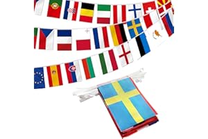 Anley European Union String Flag, 27 Paesi dell'Unione Europea String Pennant Banner, Decorazione per Grand Opening, Sports Bar, Party Events - 27 Feet 27 Flags