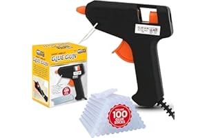 MY DIY PROFESSIONAL PRODUCTS My DIY Hot Glue Gun with 100x 7MM Glue Gun Sticks & Built-in Safety Stand Fast Heating DIY Glue Gun Anti Drip Nozzle Mini Melt Gun for Crafting, Art, Sealing, Home Repairs 10W Energy Efficient