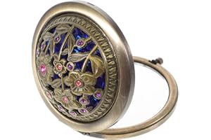 Artibetter Miroir de poche antique, rond et pliable - Miroir cosmétique double face