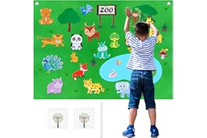 LAMEK Zoo Storyboard Set en feutre pour enfants - Pour raconter des histoires - Bricolage - Animaux de la jungle - Jouet éducatif à suspendre pour la maternelle - Aide à l'apprentissage
