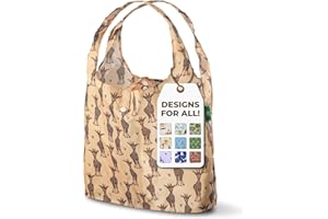 ECO CHIC Lightweight Foldable Reusable Shopping Bag Water Resistant Tote Bag