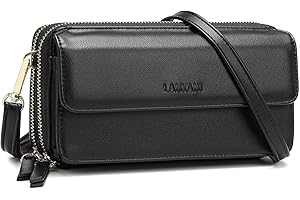 Lanyani Women Wallet RFID Blocking Phone Wallet Wrist Clutch Small Bag with Strap