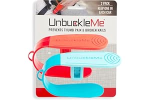 UnbuckleMe Car Seat Buckle Release Tool - As Seen on Shark Tank - Makes it Easy to Unbuckle a Child's Car Seat - Easy Tool for Parents, Grandparents & Older Children (2 Pack, Blue & Red)
