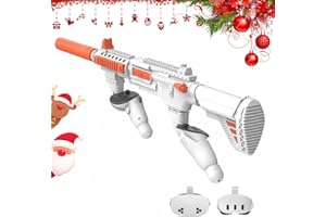 Tyasoleil VR Accessories Compatible with Meta Quest 3S/3, VR Magnetic Stock FPS Gaming Accessories, Humanized Weighted Gun Stock, Enhanced Games Reality Experience (Extended White)