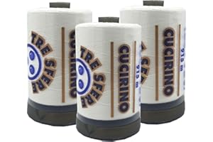 FILATI ITALIANI filo da cucito a macchina N.50 qualita top oro 1000Yds - 915 metri cotone egiziano (bianco - 3x)