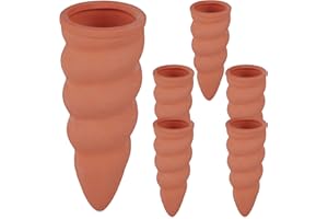 ‎RELAXDAYS Relaxdays Tonkegel Bewässerung, 6er Set, Gießkegel für 1,5 l PET-Flaschen, für Zimmerpflanzen & Balkonkästen, terrakotta