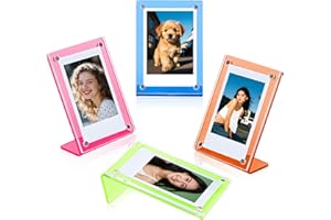 4-pak mini akrylowych ramek na zdjęcia – MaehSab ramka ekspozycyjna na biurko 2 x 3 do folii błyskawicznych 5,3 x 8,6 cm, rozmiar portfela, uchwyt na ramki na zdjęcia do Polaroid Instax Mini i