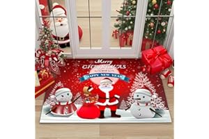 WELLXUNK Zerbini Natalizi, Zerbino Natalizio Ingresso, Zerbino di Natale, Decorazione Casa Zerbinos, Tappeto Assorbente Antiscivolo, Tappeto Natalizio Porta, Ta-ppeto Assorbente Ingresso (M2)