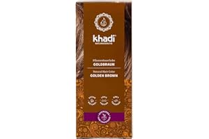 ‎KHADI khadi GOLDBRAUN Pflanzenhaarfarbe, Haarfarbe für schillerndes Bernstein bis zu samtig glänzendem Goldbraun, Naturhaarfarbe 100% pflanzlich, natürlich & vegan, Zertifizierte Naturkosmetik, 100g