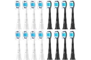 Sulkiwe Ersatzbürsten Kompatibel mit Philips Sonicare Elektrische Zahnbürste, Aufsätze Passend für Philips Sonicare Schallzahnbürste 4500 4300 7300 2000 3100 9000 5100, (8er Weiß + 8er Schwarz)