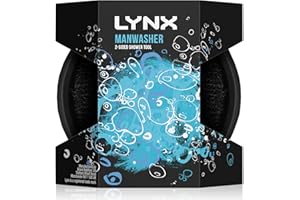 Lynx Dwustronne narzędzie prysznicowe z 2 opcjami szorowania gąbka prysznicowa dla lepszego czyszczenia 1 sztuka, czarne