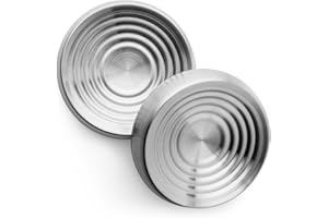 CatGuru Cat Bowls, Whisker Stress Free Cat Food Bowl, Reliefs Whisker Fatigue, Wide Cat Bowl, Non Slip Cat Food Bowls, Shallow Cat Dish, Cat Feeding & Watering Supplies (Set of 2, Stainless Steel)