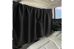 ZHUFAS Fenster Verdunkelung Sonnenschutz Auto Trennvorhang 3 teiliges Set 2 vordere & hintere Verdunkelungsvorhänge + 1 Heckscheiben-Sonnenblende Privatsphäre & UV-Schutz Universal Fit für SUV, Van, Minivan