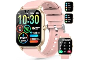 PUQO Smart Watch(Answer/Make Calls), 1.85" HD Touch Screen Fitness Watch with Sleep Monitor/Step Counter, 112+ Sports Modes, IP68 Waterproof, Activity Trackers Compatible with Android IOS for men women