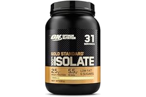Optimum Nutrition ON Gold Standard 100% Isolate Pure Whey Protein, Naturally Occurring BCAAs and Glutamine, Pre and Post Workout, Vanilla Flavour, 31 Servings, 930 g