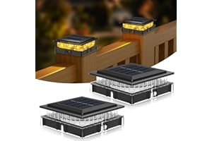 ‎KOLPOP kolpop 2 Stück Solar Pfostenkappe, 4x4 Solar Pfostenkappen IP65 Wasserdichte Zaunpfosten Lampe Terrasse Garten Veranda Zaun Terrasse Holz/Vinylpfosten