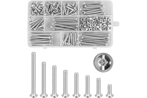 ERSHIPING 240 Pcs M4 Vis Poignée de Porte, Boulon Poignée Meuble, Boulons de Fixation Bouton de Meuble Poignées à Tête Cruciforme, M4 Vis pour Poignée de Porte de Armoires Commodes Placards Tiroirs Cuisine