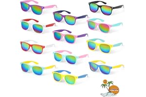 Hifot 12 PCS Lot Lunette de Soleil Enfant, Néon Lunettes de Soleil Enfant Âgés de 3 à 8 Ans, Lunette Festival Fun pour Garçons et Filles, Accessoires de Fête pour Plage Piscine Anniversaires Mariages