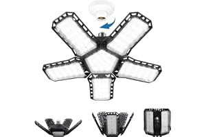CREATESTAR 120 W Workshop Lamp LED -takljus, 12000 lumen LED Garage Light med 5 justerbara utbytbara klädda E26/E27 -verkstad