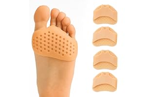 FRALECOPLUS Cuscinetti Metatarsali in Silicone con Separatore Dita – 4 Cuscinetti Traspiranti Unisex – Plantari con design a nido d'ape per Sollievo Dolore e Comfort Scarpe – Taglia Unica – 4 Pezzi/ 2 Paia