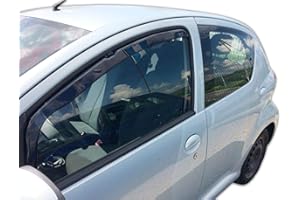 J&J AUTOMOTIVE | Heko Deflecteurs d'air Déflecteurs de Vent Compatible avec C1 5P. Berlina 2005-2014, Ensemble 2 pièces, Noir, Fumé, Aérodynamique, Montage Facile