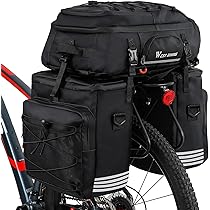 Sacoche Vélo Arrière Fhioevt 25L Étanche - 3 En 1 Porte-bagages Sac Bandoulière