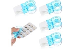 YUXIANLB Pillenöffner Blisterpackungsöffner Praktisches Medikamentenentnahme 4er Set Werkzeug für Senioren Apotheker Haushalt Reisen Krankenhaus Pflegeheim Täglichen Gebrauch Leicht Handlich Sicher
