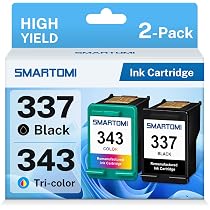 Cyloral 337XL 343XL cartucce d'inchiostro rigenerate di ricambio per HP 337 343 XL, compatibili con Photosmart 2570 2710 8150 C3100 C4180 D5160, DeskJet 5440 6310, Officejet 6315, 1 nero 1 colore