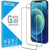 MAYtobe 2 Pack Screen Protector for iPhone 12, 12 Pro | Tempered Glass Anti-Scratch, Anti-Fingerprint, Bubble Free, 9H Hardne