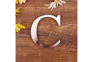 GSPIRIT DIY Alfabeto Lettere,3D Acrilico Specchio Adesivi Da Parete 26 Lettere Cuore & Forma Arbitrale Collocazione Room Nursery Hanging Decor per Home Office Wedding Party (C)