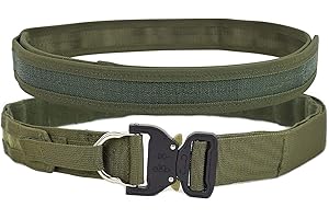KODENOR Cintura Tattica a sgancio rapido Doppio Strato Molle Nylon Fibbia in Metallo Airsoft Militare Mobili Regolabile Battaglia Cinture in Vita Combat Caccia CS