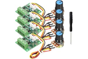 Youmile 4 pcs DC PWM Controller Module de contrôleur de vitesse de moteur à courant continu 1,8 V à 15 V 2A Potentiomètre rotatif Réglage de la vitesse 1803BW B100K avec tournevis