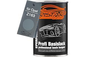 TRISTARcolor Vernice per auto Barattolo pronto all’uso per Opel Z163 Lichtsilber Metallic/Silver Light Metallic Vernice di base 1,0 litri 1000ml