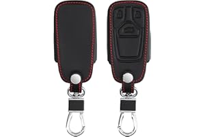 kwmobile Key Cover Compatible with Audi 3 Button Car Key Smart Key (only Keyless Go) - Faux Leather Car Key Fob Protector - Black